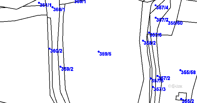 Parcela st. 359/5 v KÚ Dolany u Plzně, Katastrální mapa