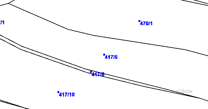 Parcela st. 417/5 v KÚ Dolany u Plzně, Katastrální mapa