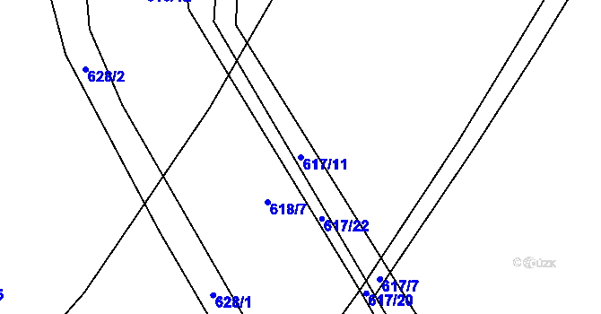 Parcela st. 617/11 v KÚ Dolany u Plzně, Katastrální mapa
