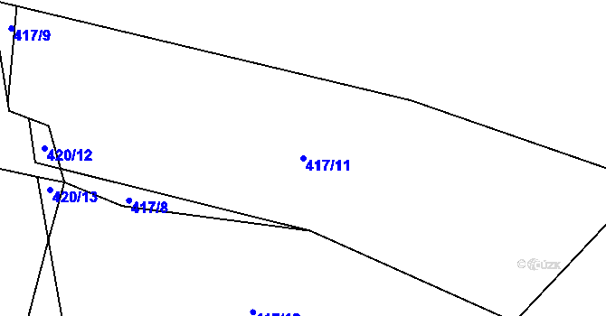 Parcela st. 417/11 v KÚ Dolany u Plzně, Katastrální mapa
