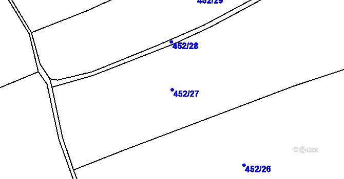 Parcela st. 452/27 v KÚ Dolany u Plzně, Katastrální mapa
