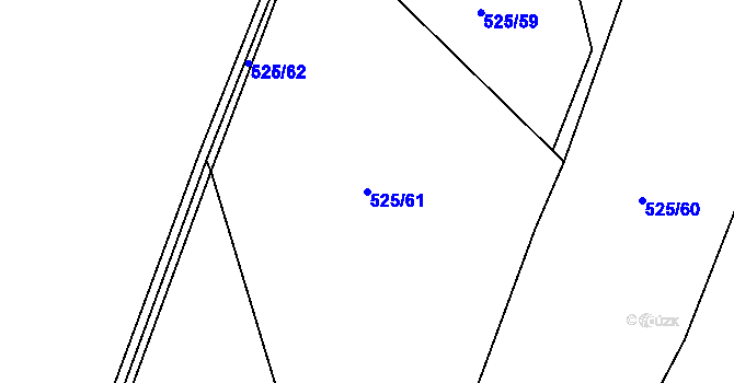 Parcela st. 525/61 v KÚ Dolany u Plzně, Katastrální mapa