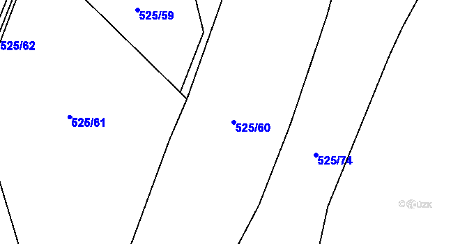 Parcela st. 525/60 v KÚ Dolany u Plzně, Katastrální mapa