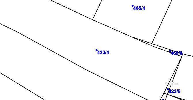 Parcela st. 423/4 v KÚ Dolany u Plzně, Katastrální mapa