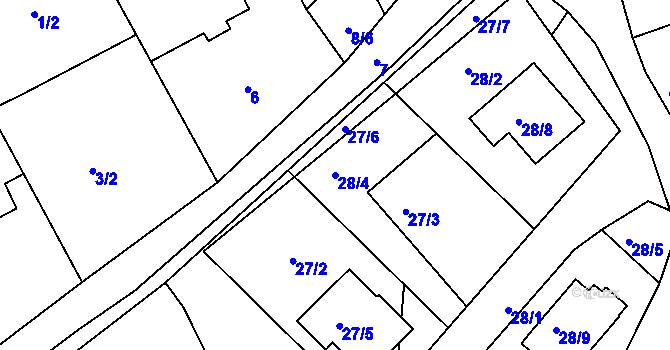 Parcela st. 28/4 v KÚ Čáslavky, Katastrální mapa