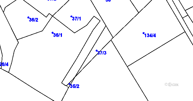 Parcela st. 37/3 v KÚ Čáslavky, Katastrální mapa