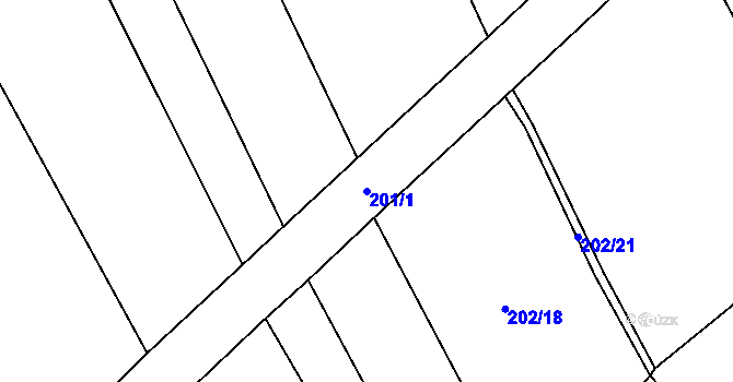 Parcela st. 201/1 v KÚ Čáslavky, Katastrální mapa