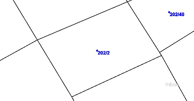 Parcela st. 202/2 v KÚ Čáslavky, Katastrální mapa