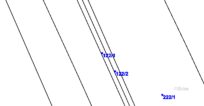 Parcela st. 122/1 v KÚ Čáslavky, Katastrální mapa
