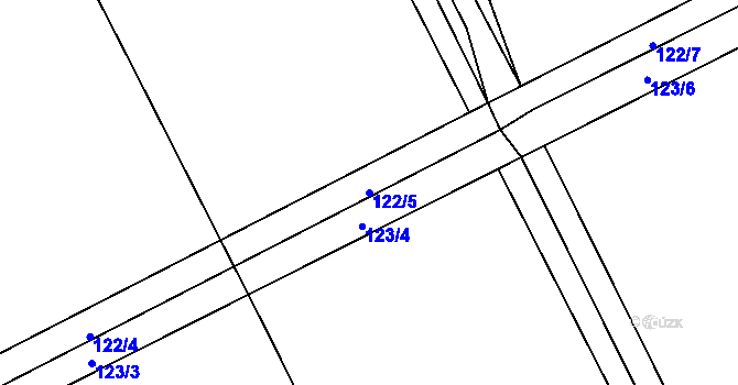 Parcela st. 122/5 v KÚ Čáslavky, Katastrální mapa