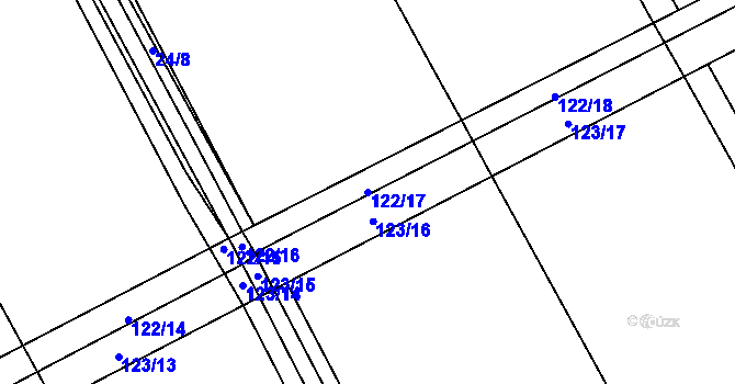 Parcela st. 122/17 v KÚ Čáslavky, Katastrální mapa