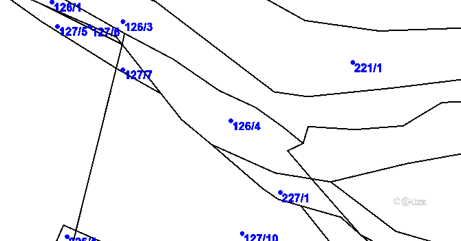 Parcela st. 126/4 v KÚ Čáslavky, Katastrální mapa
