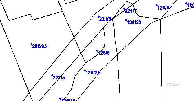 Parcela st. 126/5 v KÚ Čáslavky, Katastrální mapa