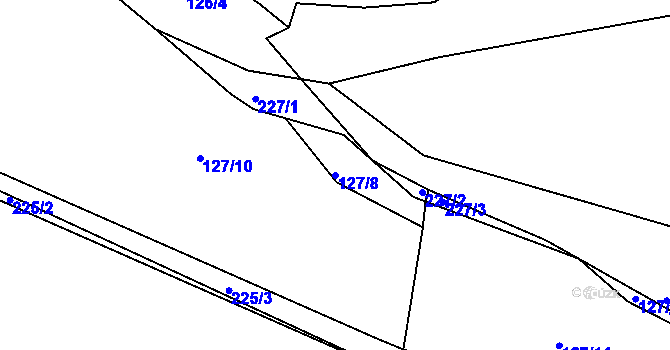 Parcela st. 127/8 v KÚ Čáslavky, Katastrální mapa