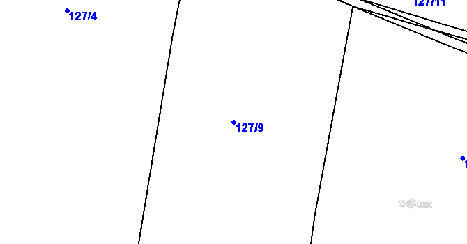 Parcela st. 127/9 v KÚ Čáslavky, Katastrální mapa
