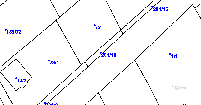 Parcela st. 201/15 v KÚ Čáslavky, Katastrální mapa