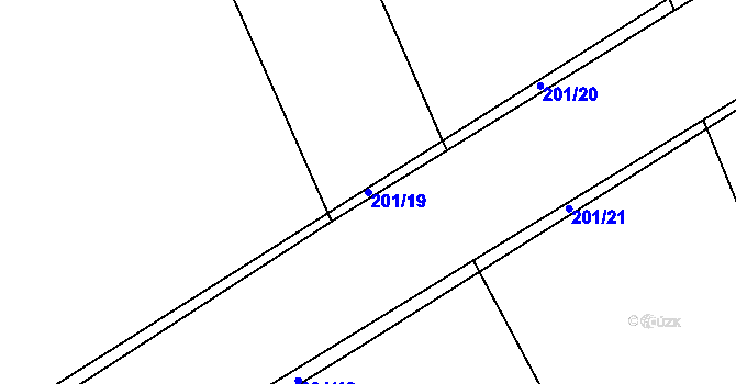 Parcela st. 201/19 v KÚ Čáslavky, Katastrální mapa