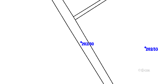 Parcela st. 202/30 v KÚ Čáslavky, Katastrální mapa