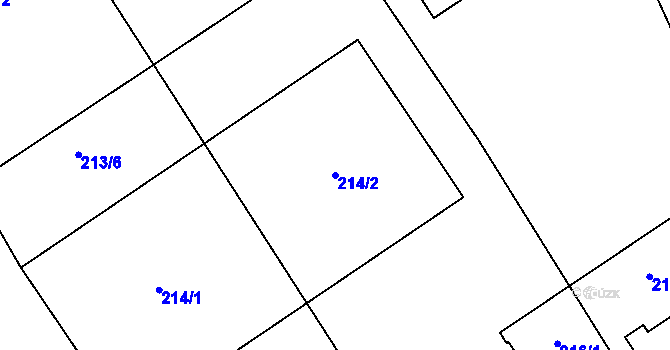 Parcela st. 214/2 v KÚ Čáslavky, Katastrální mapa