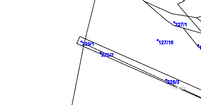 Parcela st. 225/2 v KÚ Čáslavky, Katastrální mapa