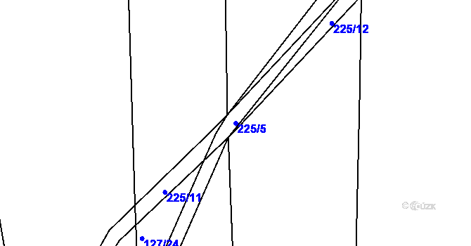 Parcela st. 225/5 v KÚ Čáslavky, Katastrální mapa