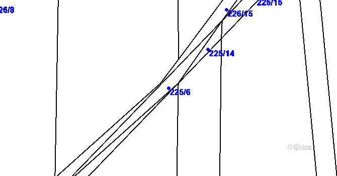 Parcela st. 225/6 v KÚ Čáslavky, Katastrální mapa