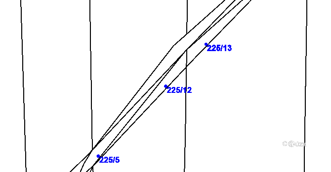 Parcela st. 225/12 v KÚ Čáslavky, Katastrální mapa