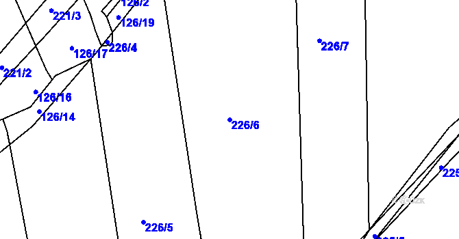 Parcela st. 226/6 v KÚ Čáslavky, Katastrální mapa