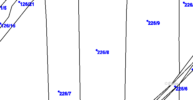 Parcela st. 226/8 v KÚ Čáslavky, Katastrální mapa