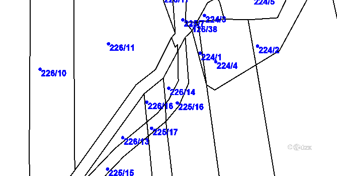 Parcela st. 226/14 v KÚ Čáslavky, Katastrální mapa