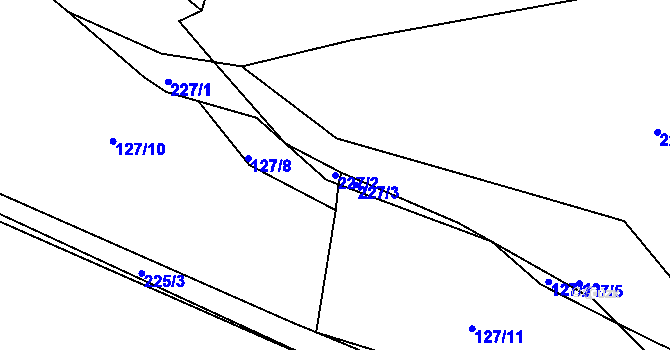 Parcela st. 227/2 v KÚ Čáslavky, Katastrální mapa