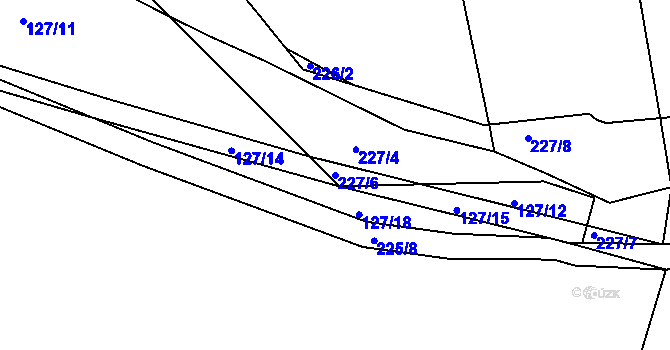 Parcela st. 227/6 v KÚ Čáslavky, Katastrální mapa