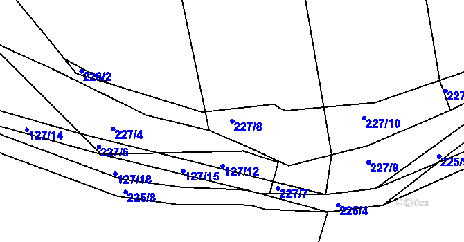 Parcela st. 227/8 v KÚ Čáslavky, Katastrální mapa