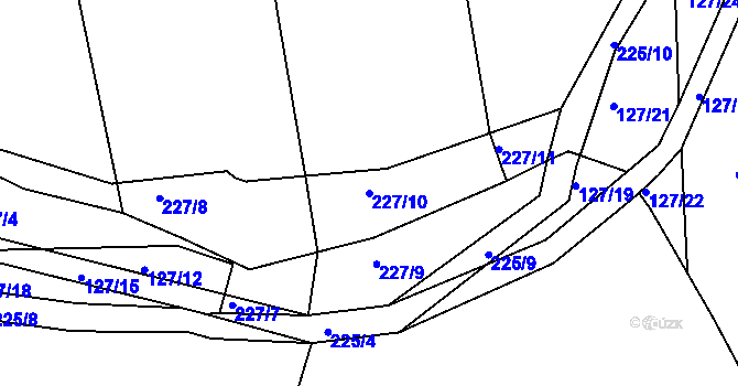 Parcela st. 227/10 v KÚ Čáslavky, Katastrální mapa