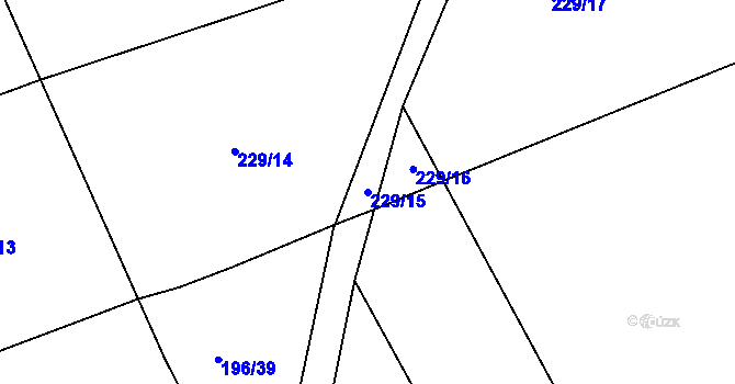 Parcela st. 229/15 v KÚ Čáslavky, Katastrální mapa