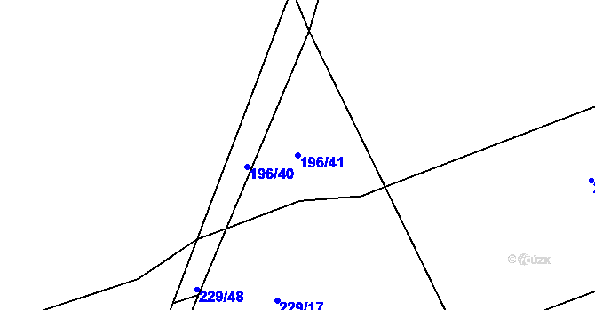 Parcela st. 196/41 v KÚ Čáslavky, Katastrální mapa
