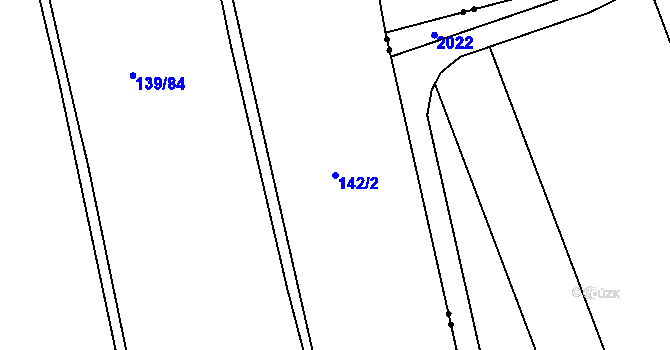Parcela st. 142/2 v KÚ Čáslavky, Katastrální mapa