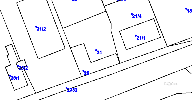 Parcela st. 24 v KÚ Dolany u Jaroměře, Katastrální mapa