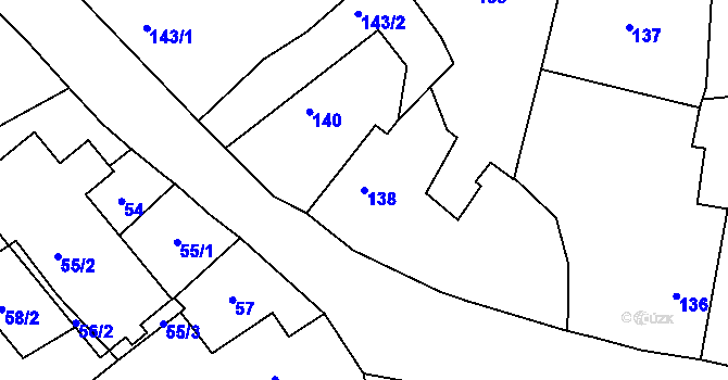 Parcela st. 138 v KÚ Dolany u Jaroměře, Katastrální mapa