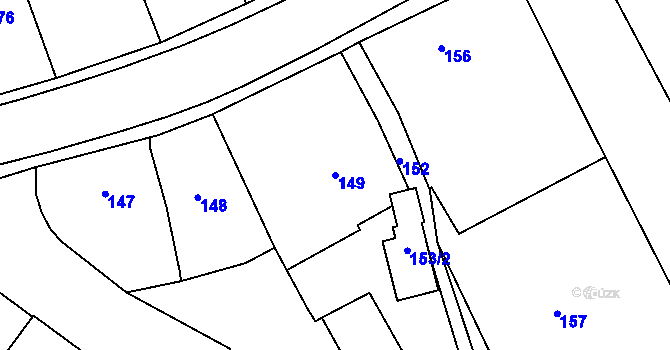 Parcela st. 149 v KÚ Dolany u Jaroměře, Katastrální mapa
