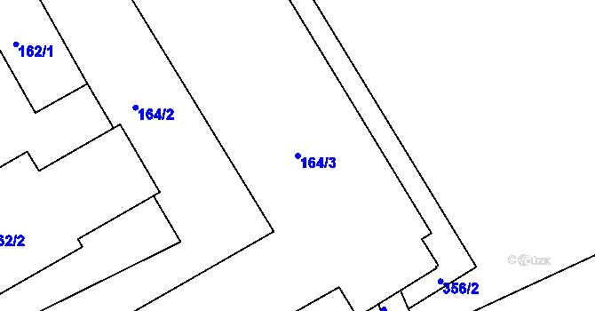 Parcela st. 164/3 v KÚ Dolany u Jaroměře, Katastrální mapa