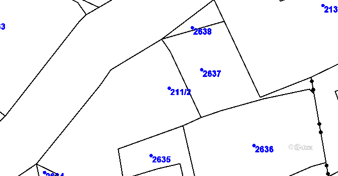 Parcela st. 211/2 v KÚ Dolany u Jaroměře, Katastrální mapa