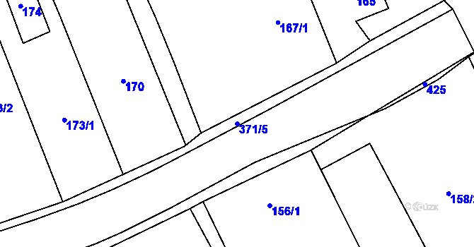 Parcela st. 371/5 v KÚ Dolany u Jaroměře, Katastrální mapa