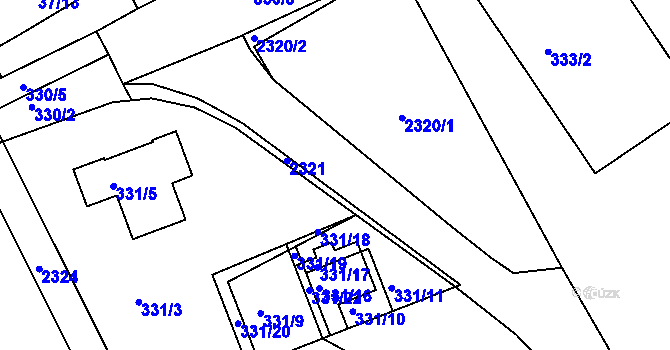Parcela st. 331/15 v KÚ Dolany u Jaroměře, Katastrální mapa