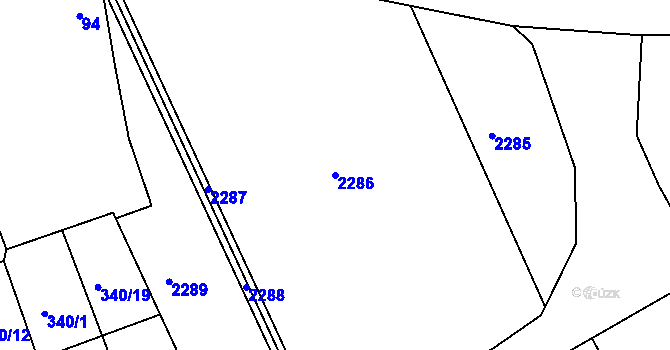 Parcela st. 2286 v KÚ Dolany u Jaroměře, Katastrální mapa