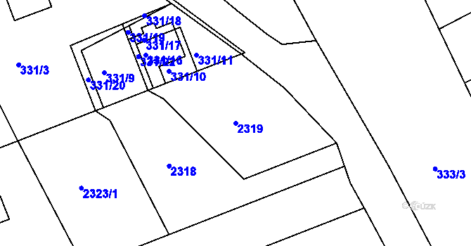 Parcela st. 2319 v KÚ Dolany u Jaroměře, Katastrální mapa