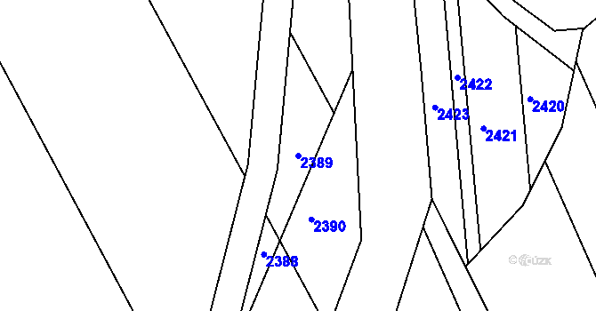 Parcela st. 2389 v KÚ Dolany u Jaroměře, Katastrální mapa
