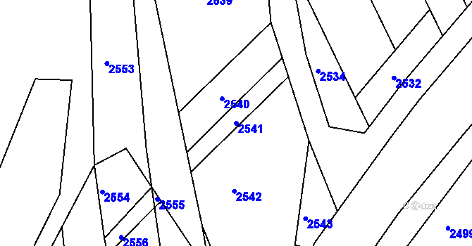 Parcela st. 2541 v KÚ Dolany u Jaroměře, Katastrální mapa