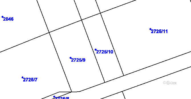 Parcela st. 2725/10 v KÚ Dolany u Jaroměře, Katastrální mapa