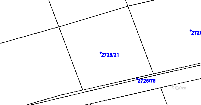 Parcela st. 2725/21 v KÚ Dolany u Jaroměře, Katastrální mapa